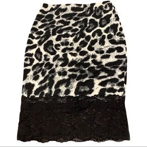 Black leopard slip skirt extender NWT